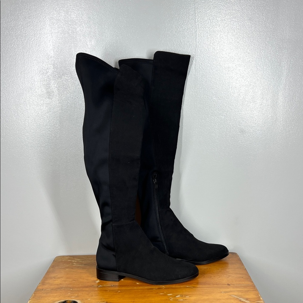 J. Crew Black Over-the-Knee Stretch Boots